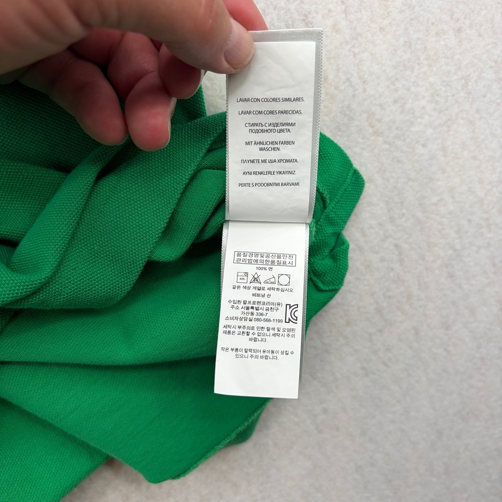 Polo Ralph Lauren Mens XL Green Classic Fit Short Sleeve Pique Polo Purple Pony - Picture 9 of 12